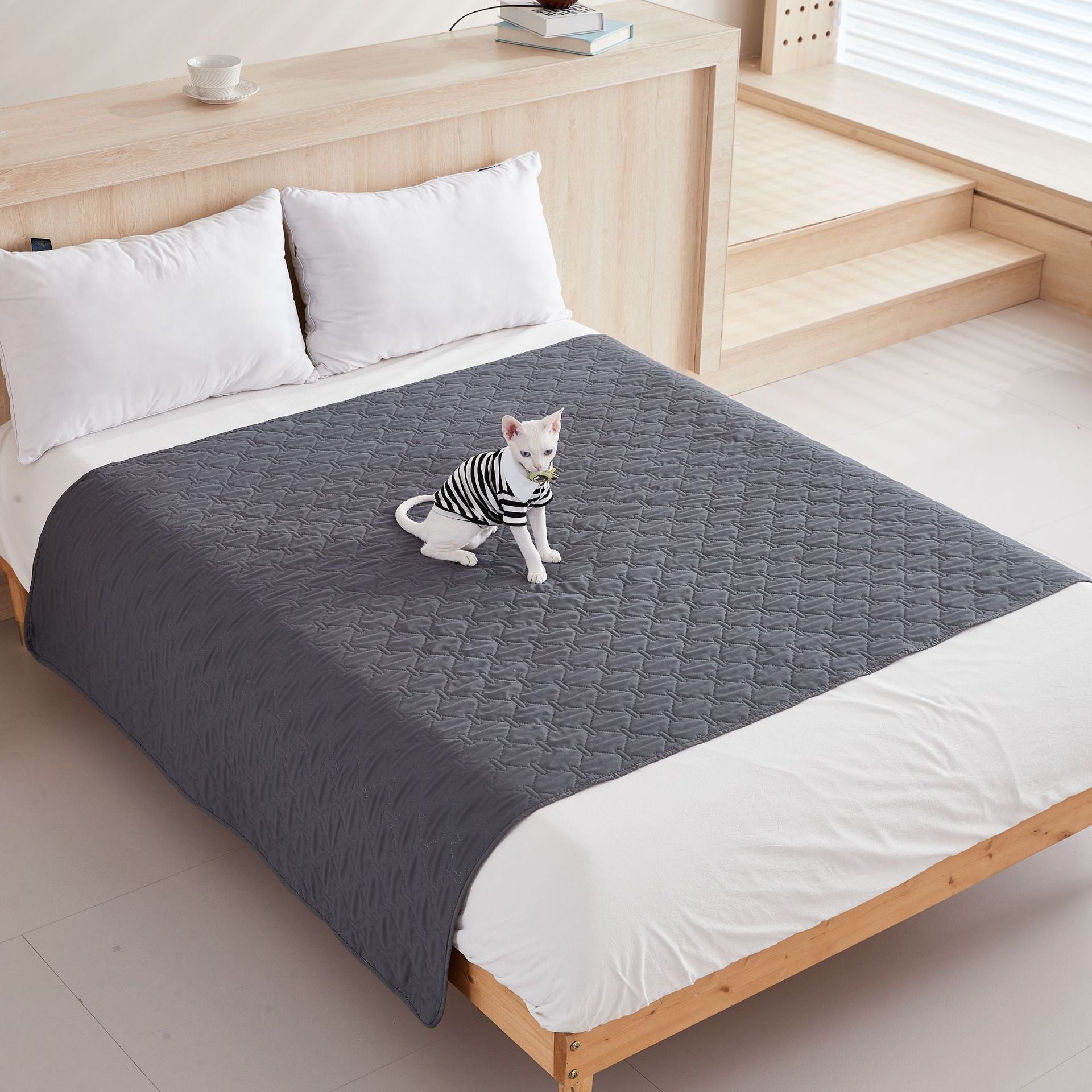 KFX-5867325 Waterproof Non-Slip Pet Mattress and Sofa Protector - Available in Dark Gray, Light Gray, Khaki, Brown