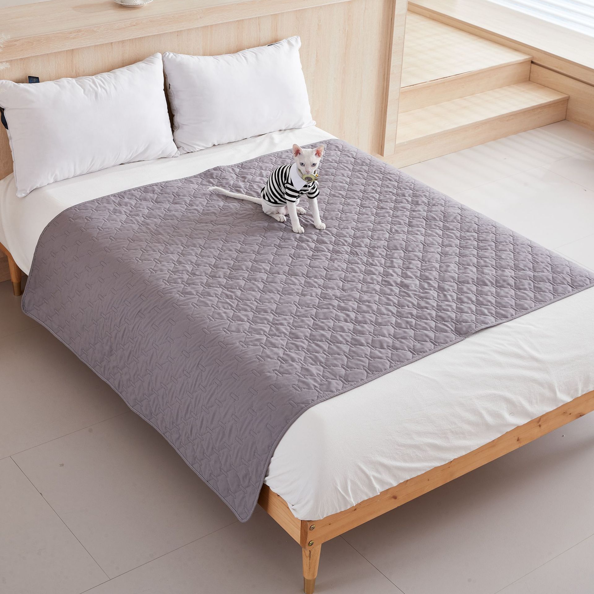 KFX-5867325 Waterproof Non-Slip Pet Mattress and Sofa Protector - Available in Dark Gray, Light Gray, Khaki, Brown