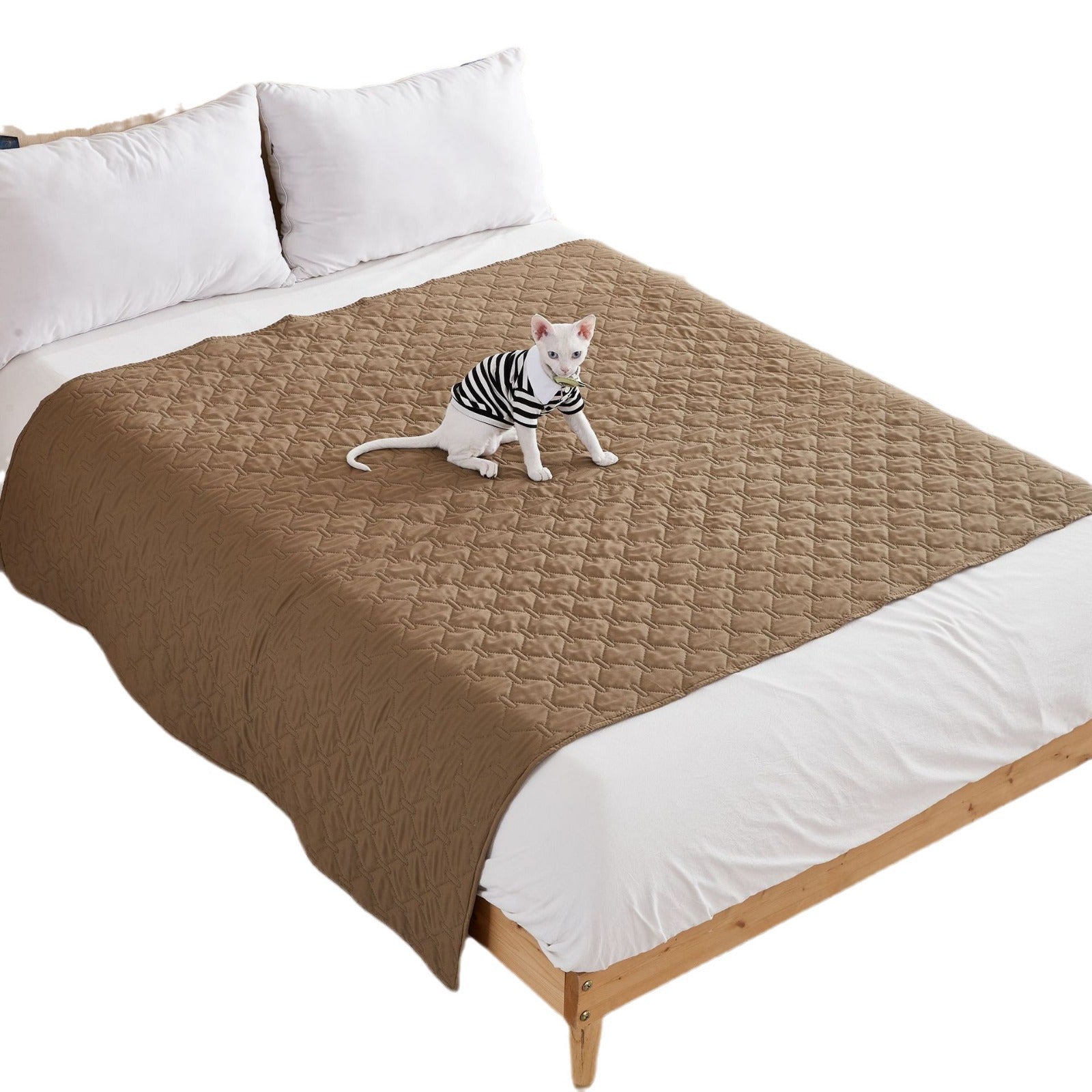 KFX-5867325 Waterproof Non-Slip Pet Mattress and Sofa Protector - Available in Dark Gray, Light Gray, Khaki, Brown