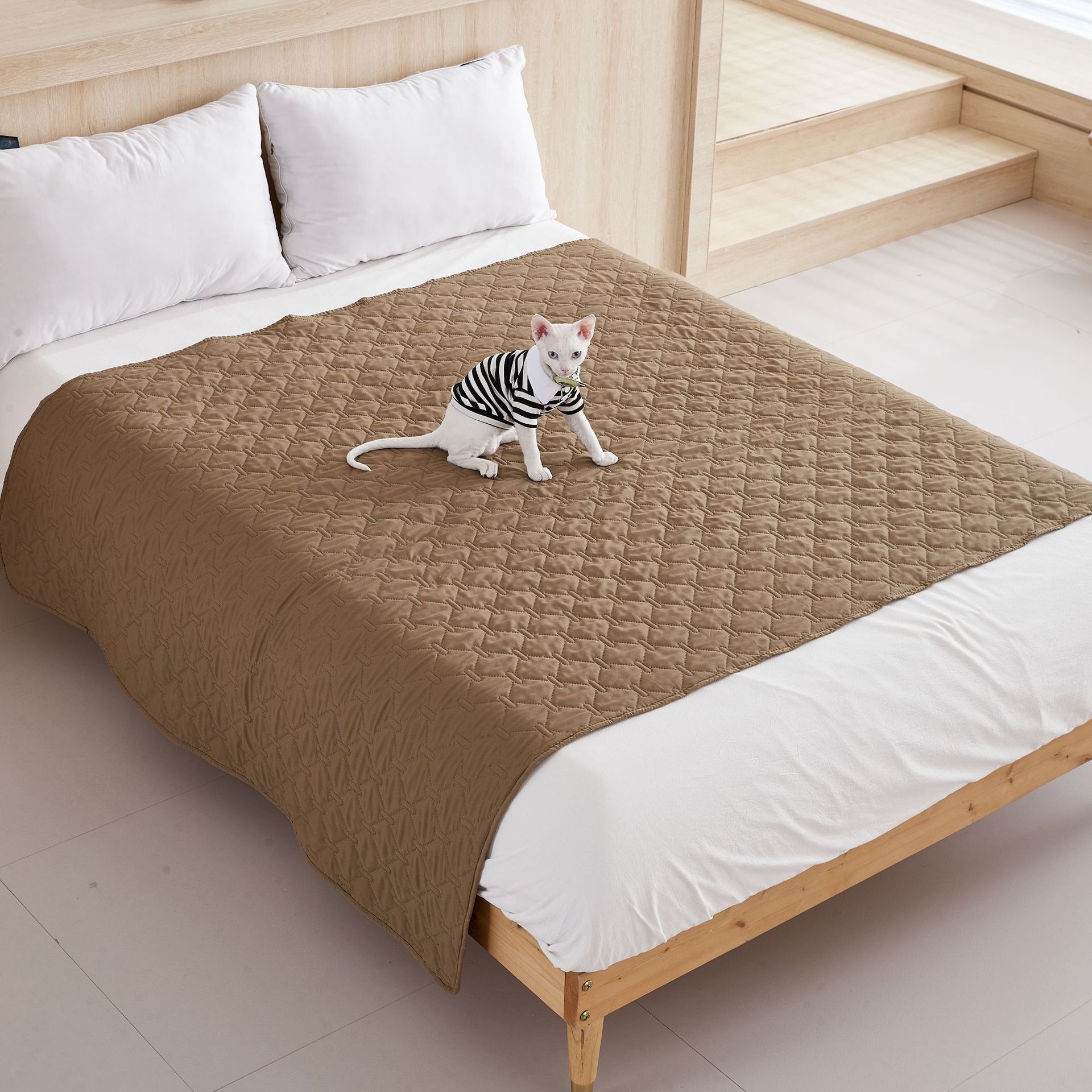 KFX-5867325 Waterproof Non-Slip Pet Mattress and Sofa Protector - Available in Dark Gray, Light Gray, Khaki, Brown