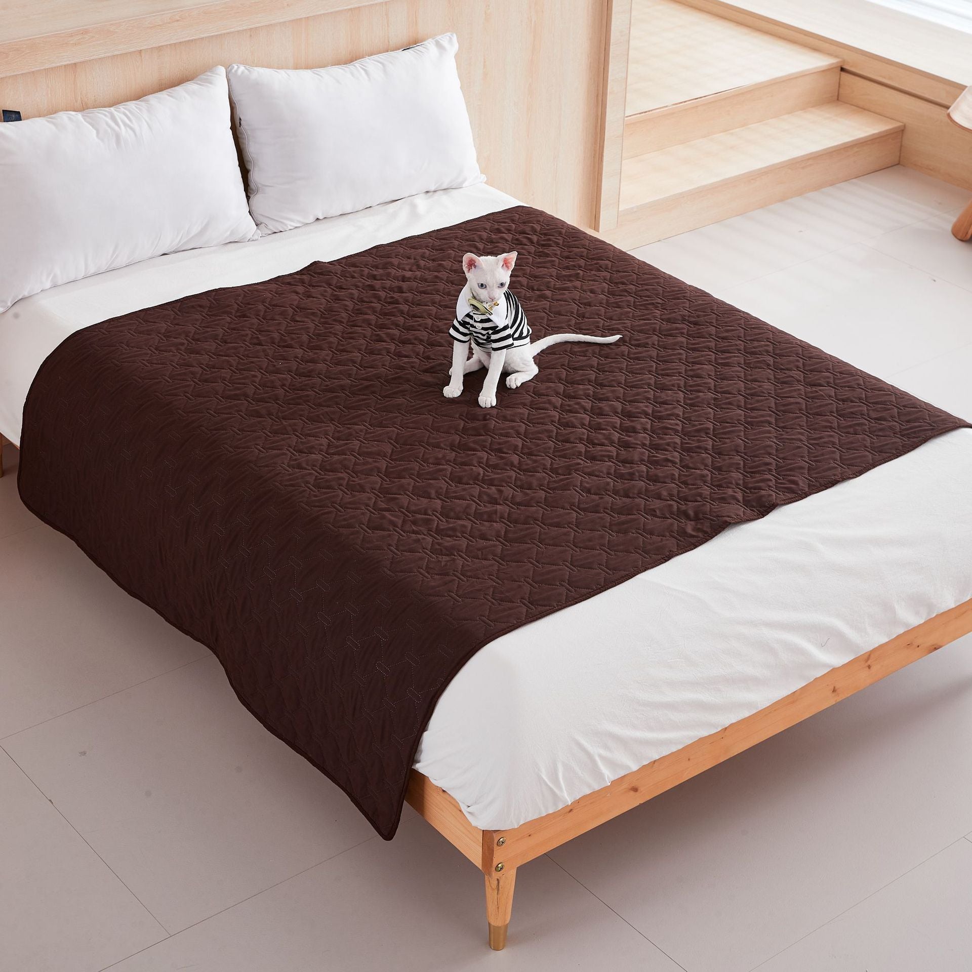 KFX-5867325 Waterproof Non-Slip Pet Mattress and Sofa Protector - Available in Dark Gray, Light Gray, Khaki, Brown