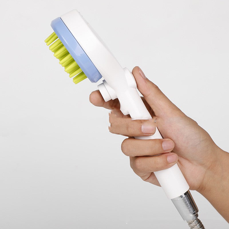 KFX-5868349 Pet Bath and Massage Brush with Shower Head for Cats and Dogs - Gray, Blue, Green