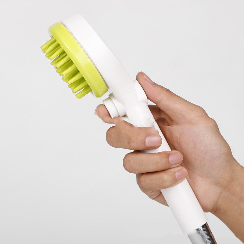 KFX-5868349 Pet Bath and Massage Brush with Shower Head for Cats and Dogs - Gray, Blue, Green