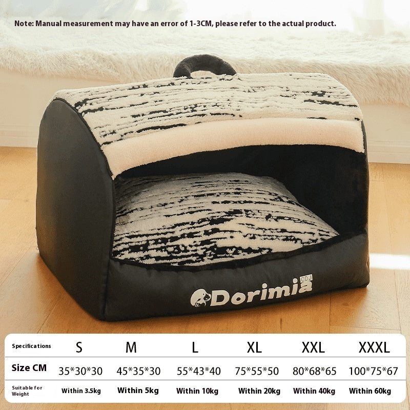 KFX-5870525 Comfortable Closed Kennel for Small to Large Pets - Warm Removable Washable Design