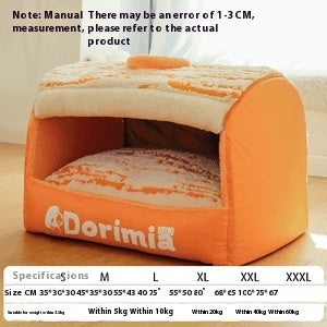 KFX-5870525 Comfortable Closed Kennel for Small to Large Pets - Warm Removable Washable Design