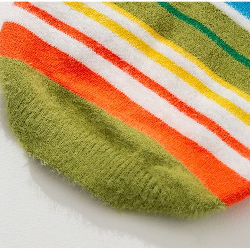 KFX-5871037 Cozy Colorful Striped Sweater for Large Dogs – Ideal for Autumn & Winter