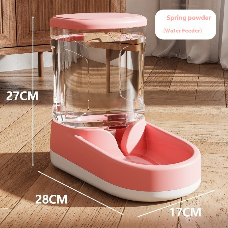 KFX-5872317 Automatic Pet Water Fountain and Feeder - Plastic Cat and Dog Tableware in Gray, Blue, and Pink