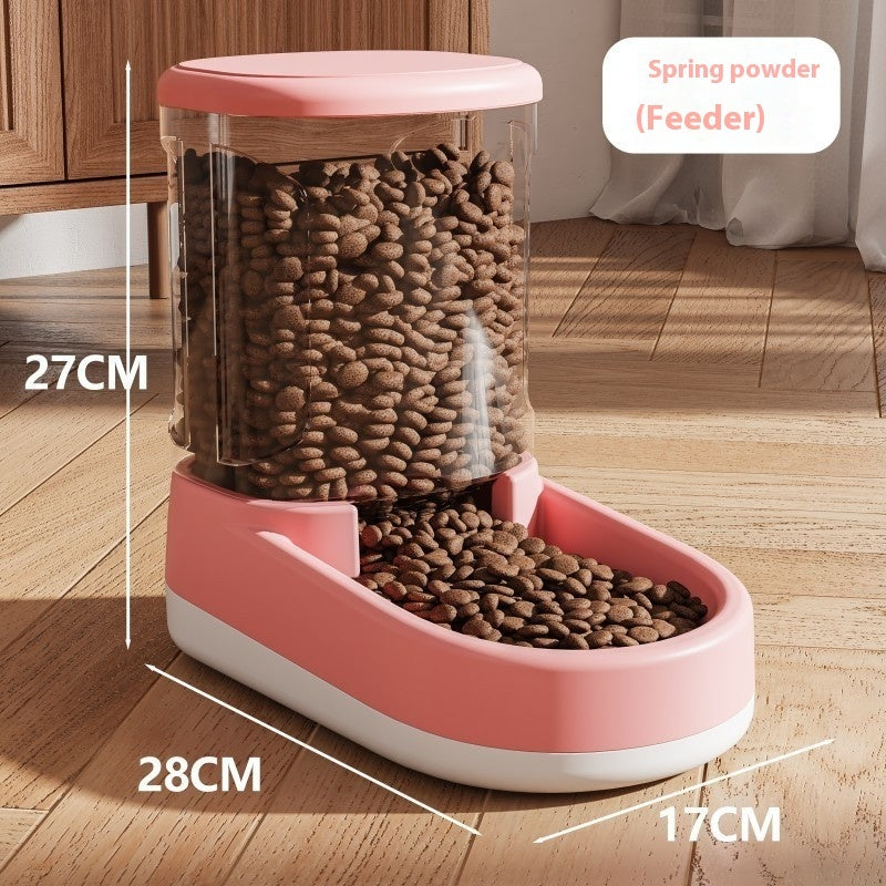 KFX-5872317 Automatic Pet Water Fountain and Feeder - Plastic Cat and Dog Tableware in Gray, Blue, and Pink