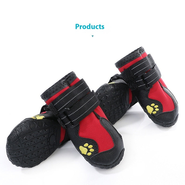 KFX-5873085 Waterproof and Breathable Dog Booties - Non-Slip, Warm, Wear-Resistant - Set of Four
