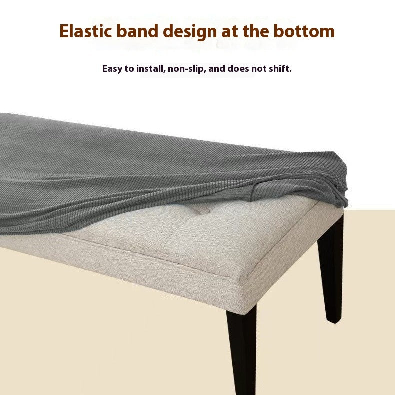 KFX-5876413 Plush Household Adjustable Stretch Chair Cover - Non-slip, Dustproof, Various Colors Available