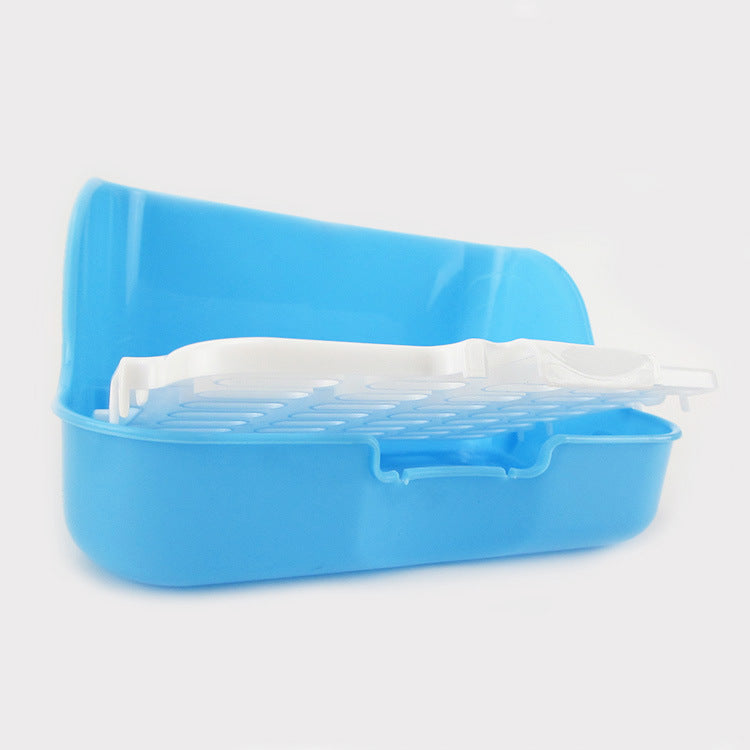 KFX-5877693 Large Rabbit Square Toilet for Pet Care - Available in Blue, Pink, and Yellow