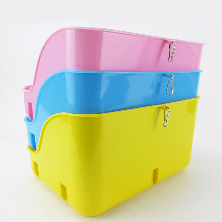 KFX-5877693 Large Rabbit Square Toilet for Pet Care - Available in Blue, Pink, and Yellow