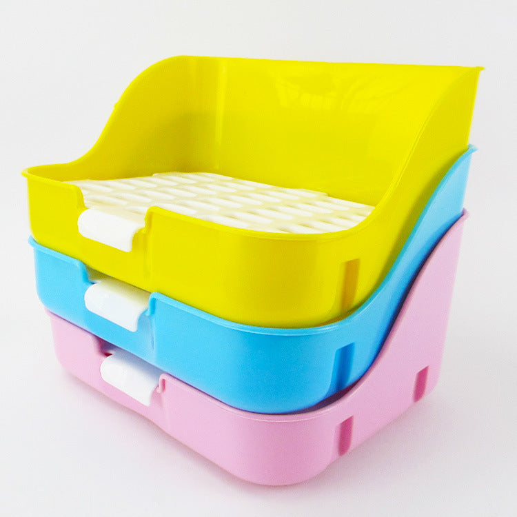 KFX-5877693 Large Rabbit Square Toilet for Pet Care - Available in Blue, Pink, and Yellow