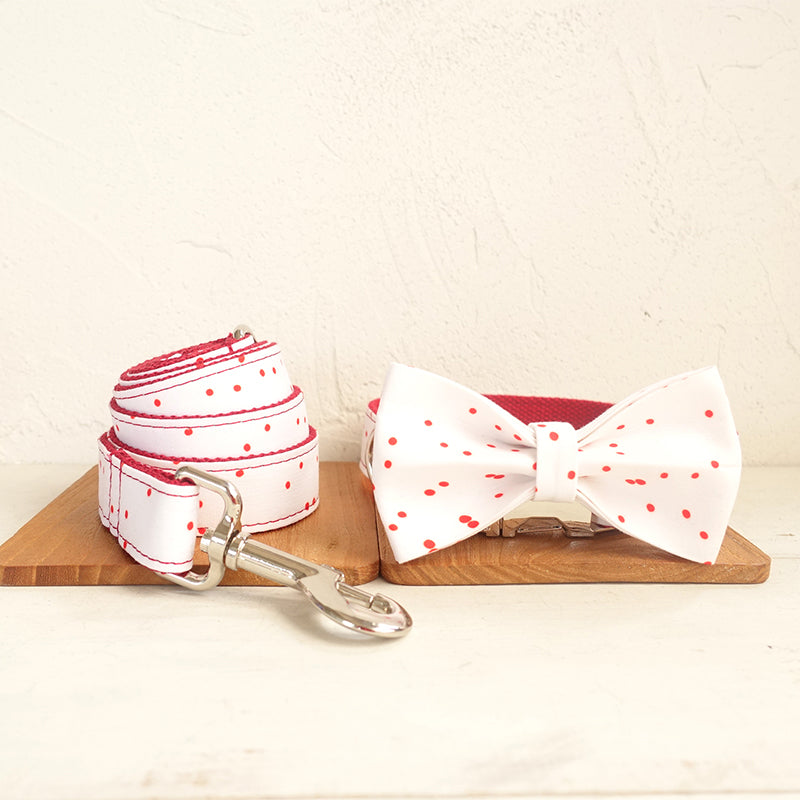 KFX-5878077 Adjustable Cat and Dog Collar with Bowknot - All Seasons, Polyester, Available in Red Ink