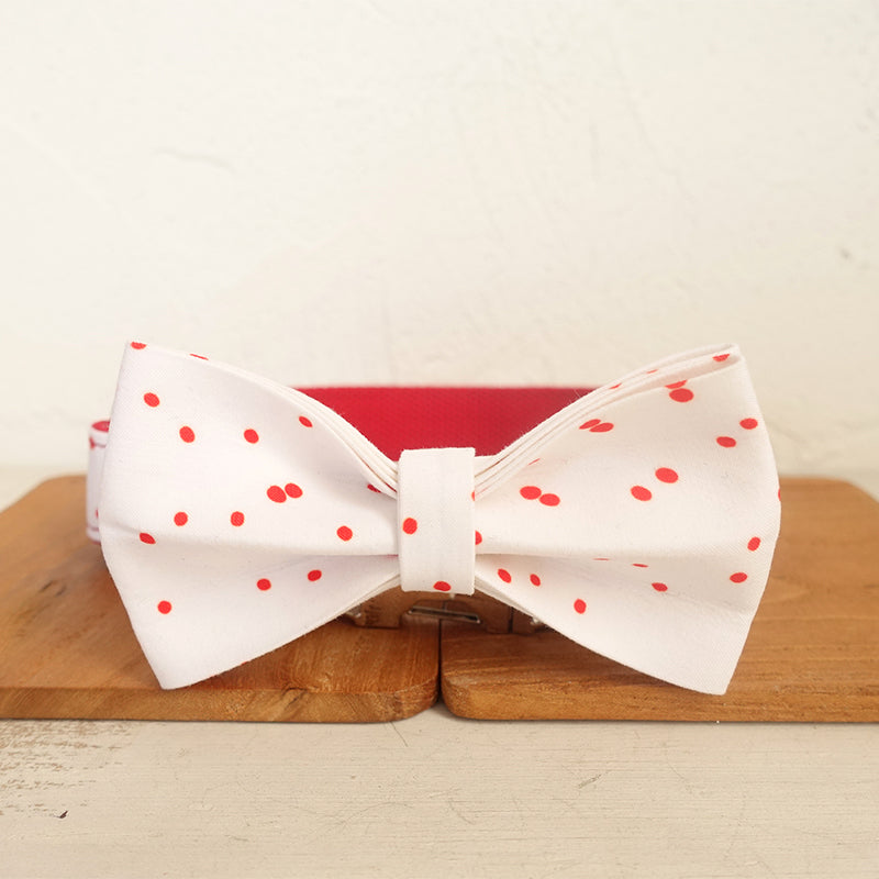 KFX-5878077 Adjustable Cat and Dog Collar with Bowknot - All Seasons, Polyester, Available in Red Ink