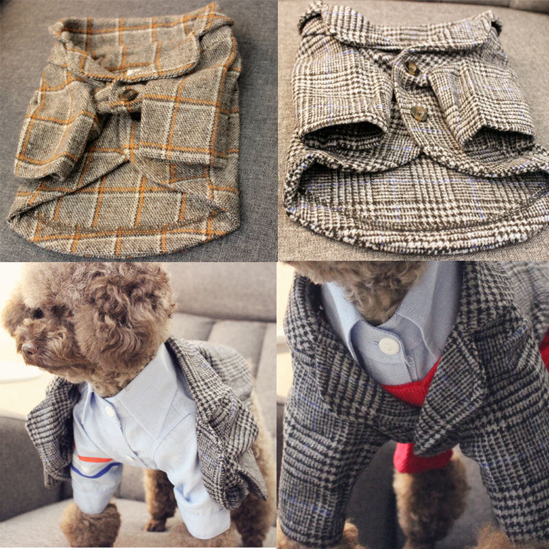 KFX-5880381 Stylish British Woolen Suits for Pets - Multiple Sizes Available