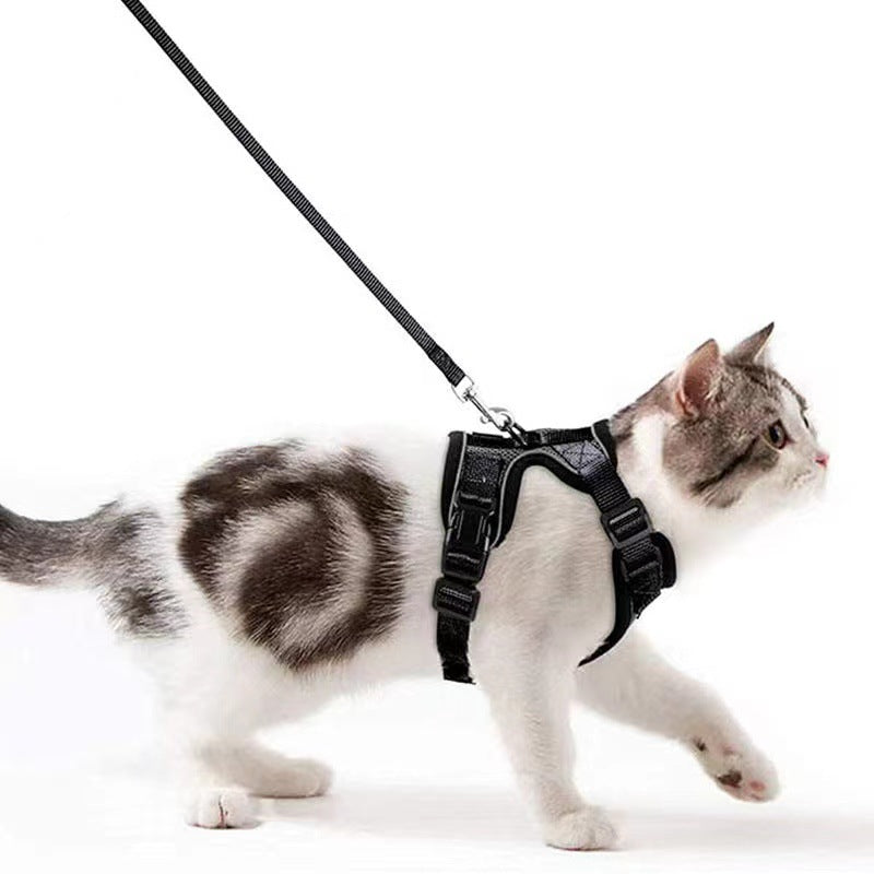 KFX-5881277 Breathable Reflective Cat Harness with Adjustable Straps and Leash