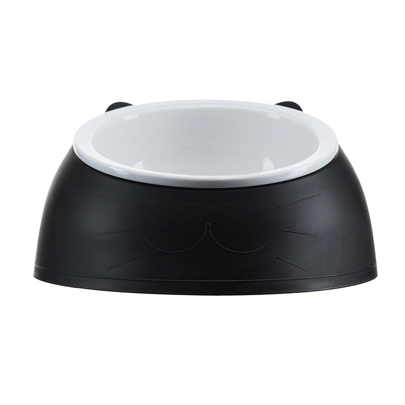 KFX-5882173 Tilting Anti-overturning Ceramic Pet Bowl for Cats and Small Dogs - 250ml Capacity, Multiple Colors Available
