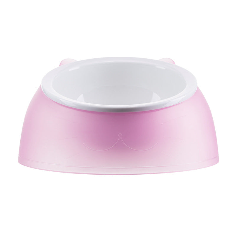 KFX-5882173 Tilting Anti-overturning Ceramic Pet Bowl for Cats and Small Dogs - 250ml Capacity, Multiple Colors Available