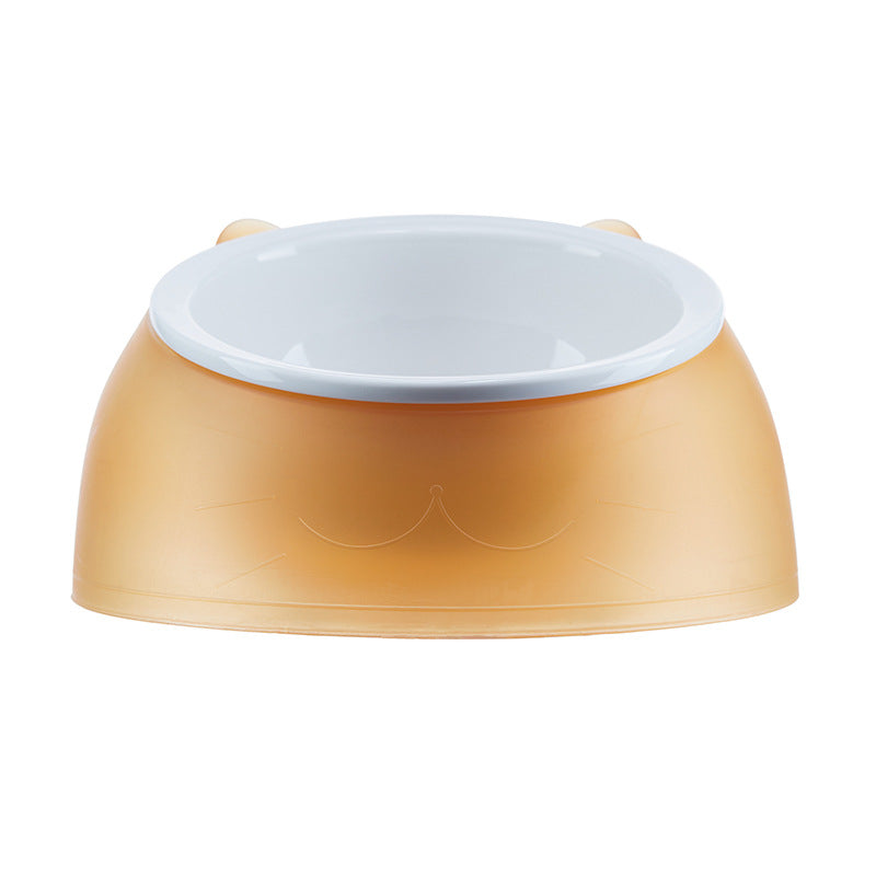 KFX-5882173 Tilting Anti-overturning Ceramic Pet Bowl for Cats and Small Dogs - 250ml Capacity, Multiple Colors Available