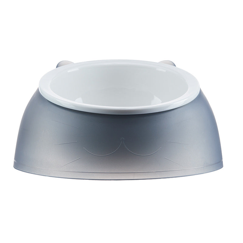 KFX-5882173 Tilting Anti-overturning Ceramic Pet Bowl for Cats and Small Dogs - 250ml Capacity, Multiple Colors Available
