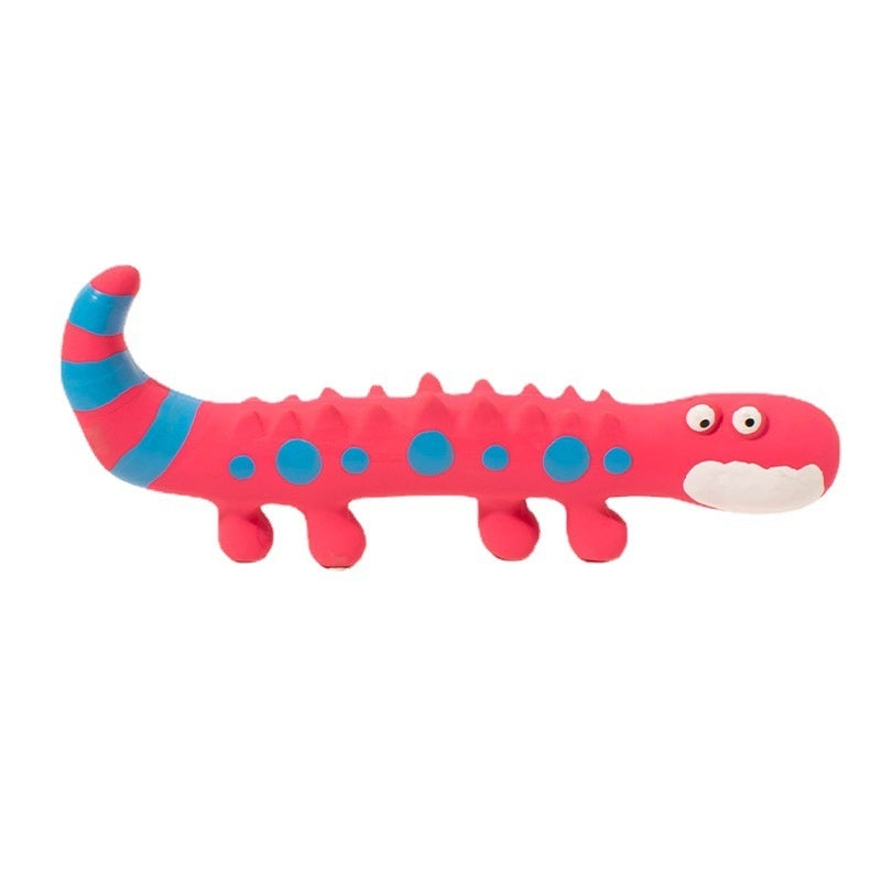 KFX-5882813 Durable Latex Lizard Dog Toy for Molar Health - Pink and Green