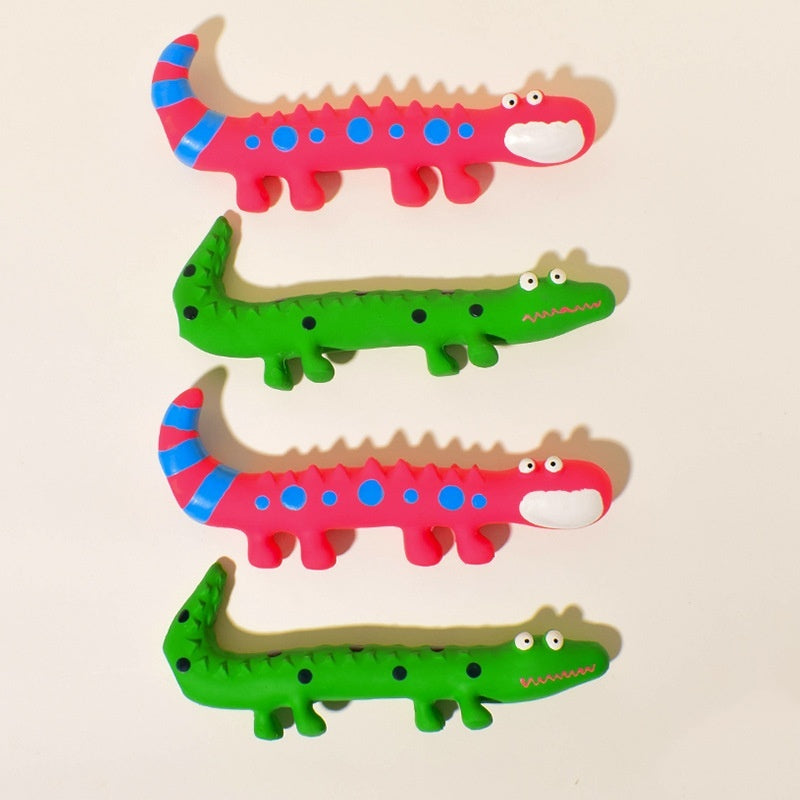KFX-5882813 Durable Latex Lizard Dog Toy for Molar Health - Pink and Green