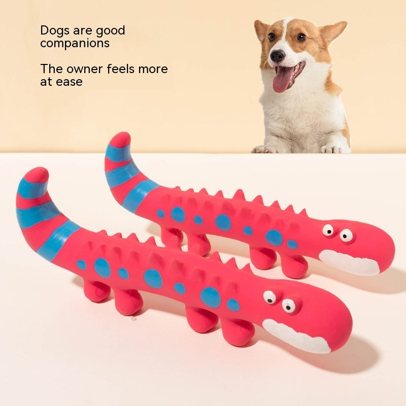 KFX-5882813 Durable Latex Lizard Dog Toy for Molar Health - Pink and Green