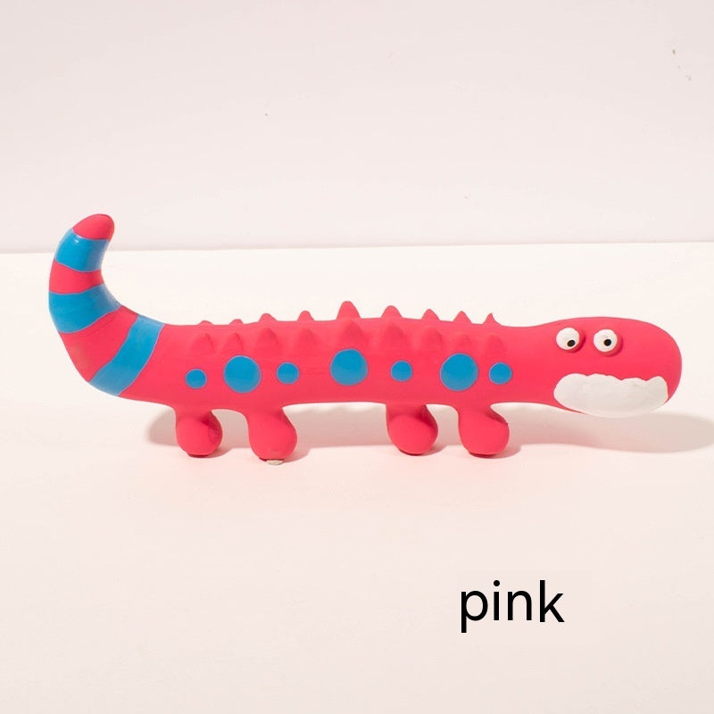 KFX-5882813 Durable Latex Lizard Dog Toy for Molar Health - Pink and Green