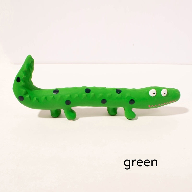 KFX-5882813 Durable Latex Lizard Dog Toy for Molar Health - Pink and Green