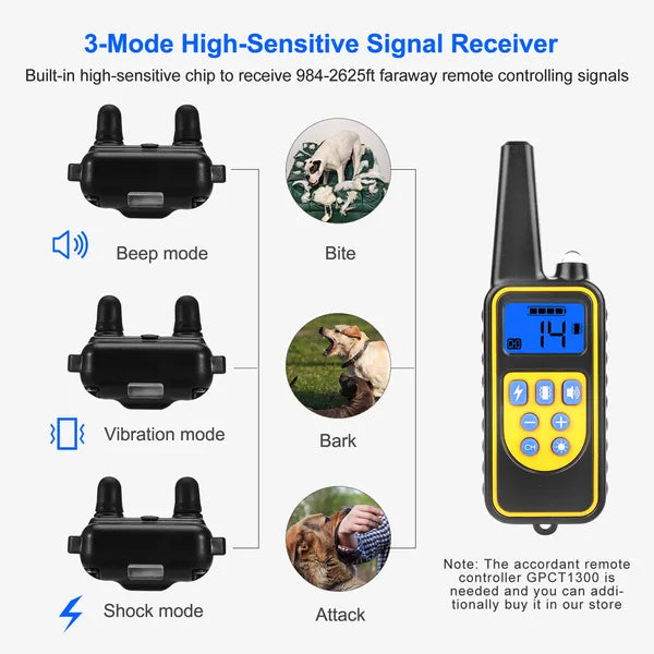 KFX-5883453 Waterproof Dog Training Collar Receiver with Adjustable Belt and High-Sensitive Signal