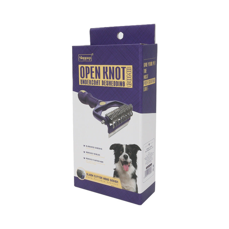 KFX-5883581 Multi-functional Dog and Cat Knot Untangling Comb for Effective Hair Cleaning with Metal and Plastic Design