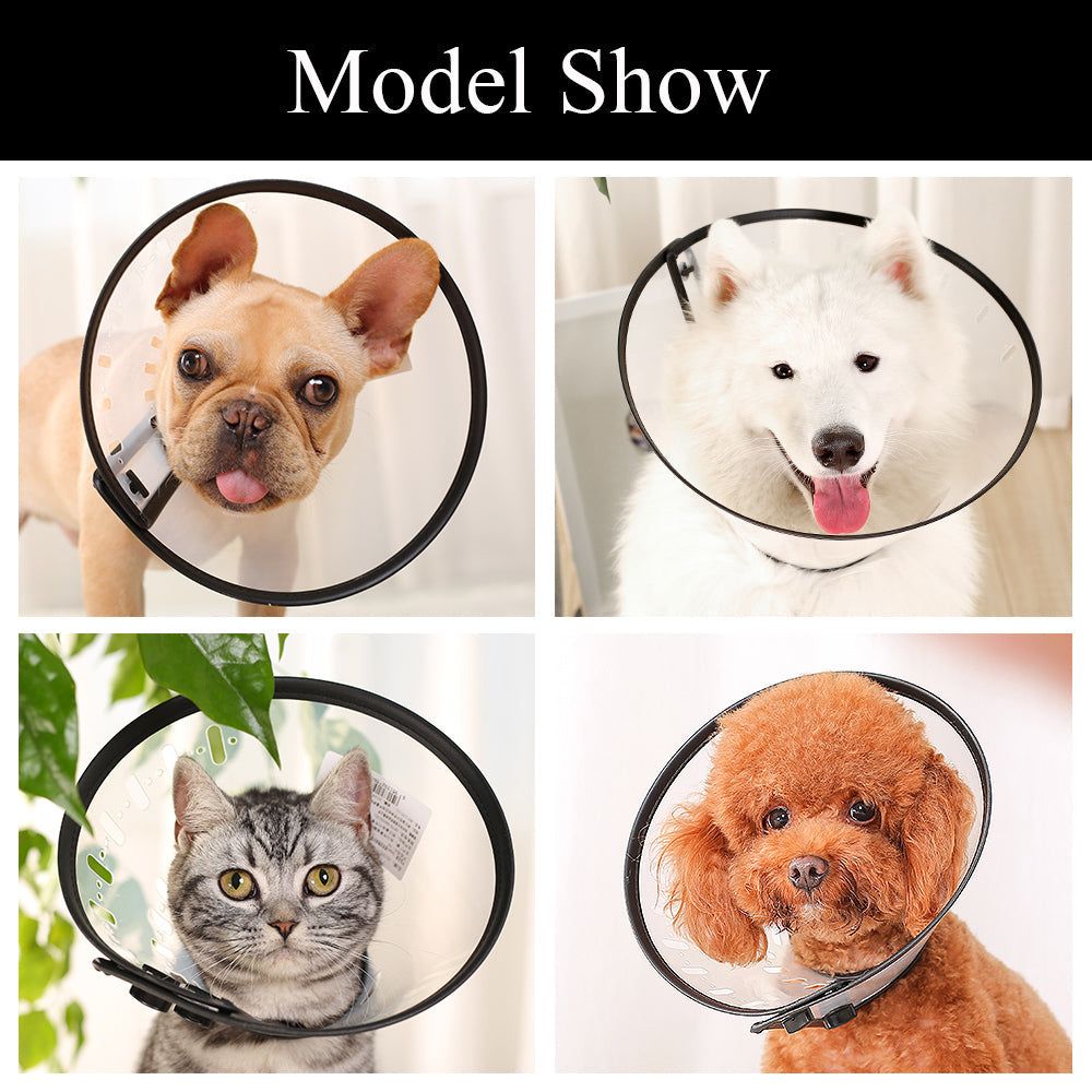 KFX-5883965 Pet Hood Anti-Bite and Licking Collar for Small to Large Dogs and Cats - Adjustable Non-Woven Fabric Design