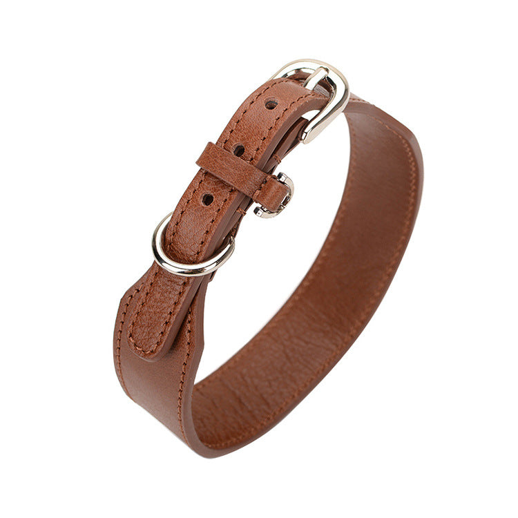 KFX-5887549 Chic First Layer Cowhide Luxury Dog Collar for All Occasions