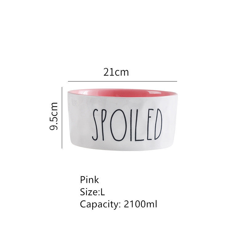 KFX-5887933 Contrasting Color Ceramic Pet Bowl - Available in Small, Medium, and Large Sizes