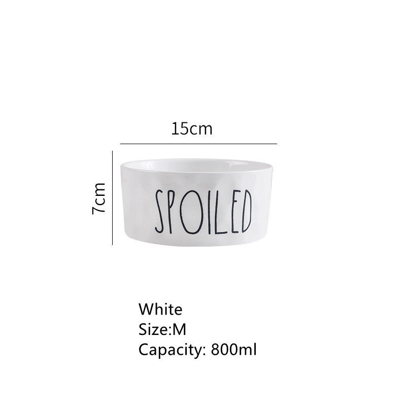 KFX-5887933 Contrasting Color Ceramic Pet Bowl - Available in Small, Medium, and Large Sizes