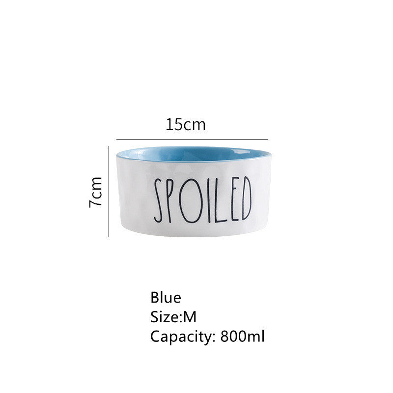 KFX-5887933 Contrasting Color Ceramic Pet Bowl - Available in Small, Medium, and Large Sizes