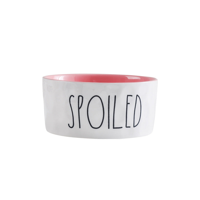 KFX-5887933 Contrasting Color Ceramic Pet Bowl - Available in Small, Medium, and Large Sizes