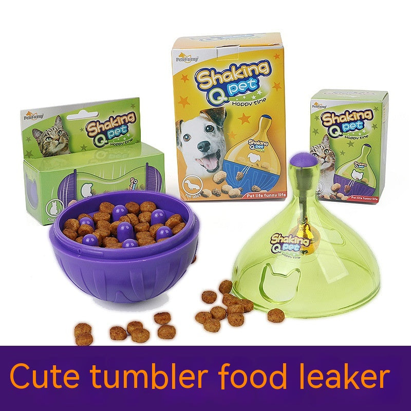 KFX-5888573 Pet Tumbler Toy for Dogs and Cats - Interactive Food Feeder with Bells, Non-Toxic and Sturdy Design