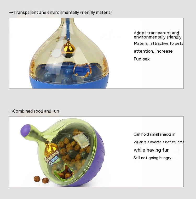 KFX-5888573 Pet Tumbler Toy for Dogs and Cats - Interactive Food Feeder with Bells, Non-Toxic and Sturdy Design