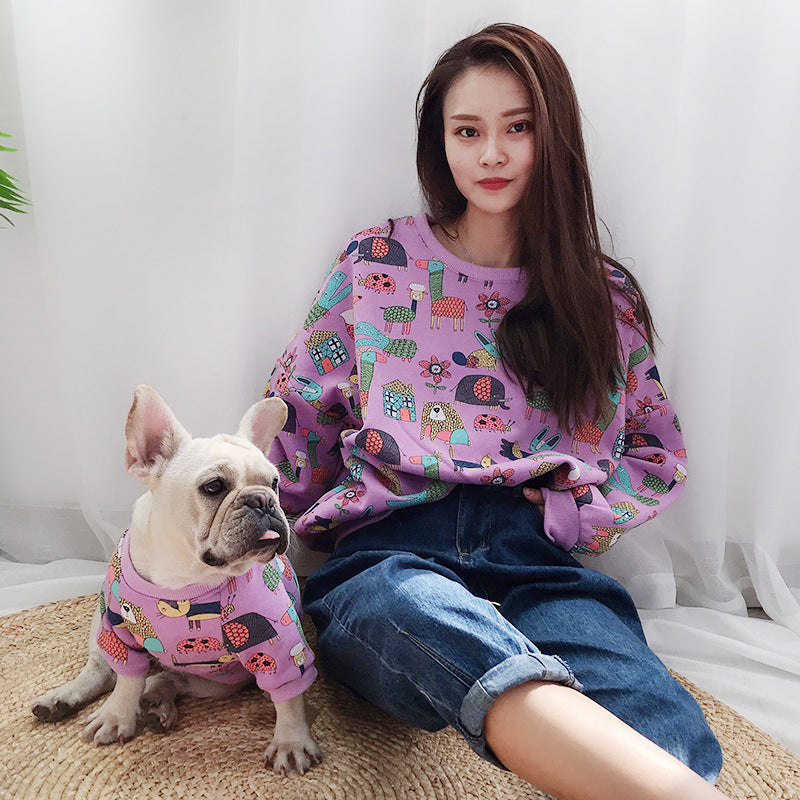 KFX-5891901 Casual Cotton Parent-Child Clothing Set for Cats and Dogs - Various Sizes Available
