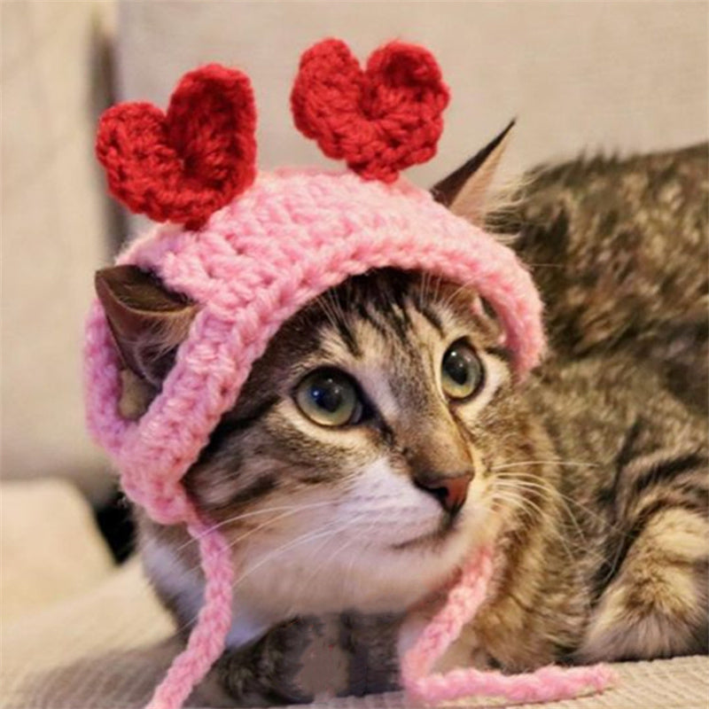 KFX-5892541 Hand-Woven Wool Cat Head Cover for Autumn Parties