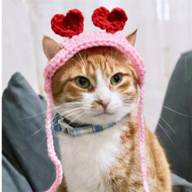 KFX-5892541 Hand-Woven Wool Cat Head Cover for Autumn Parties