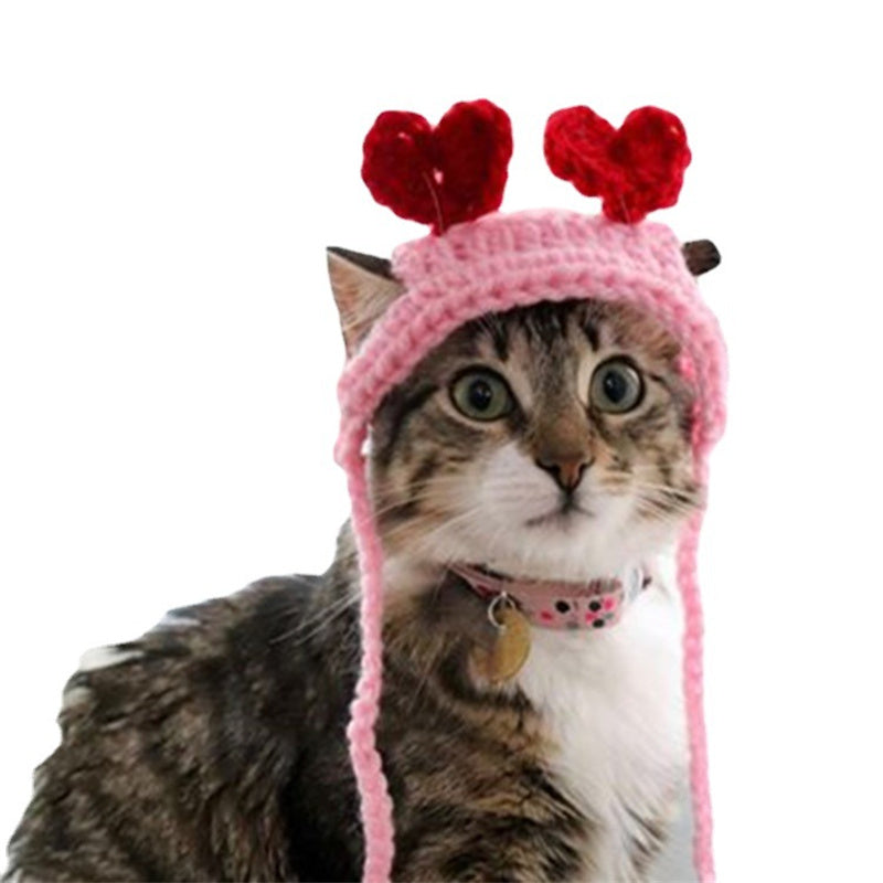 KFX-5892541 Hand-Woven Wool Cat Head Cover for Autumn Parties