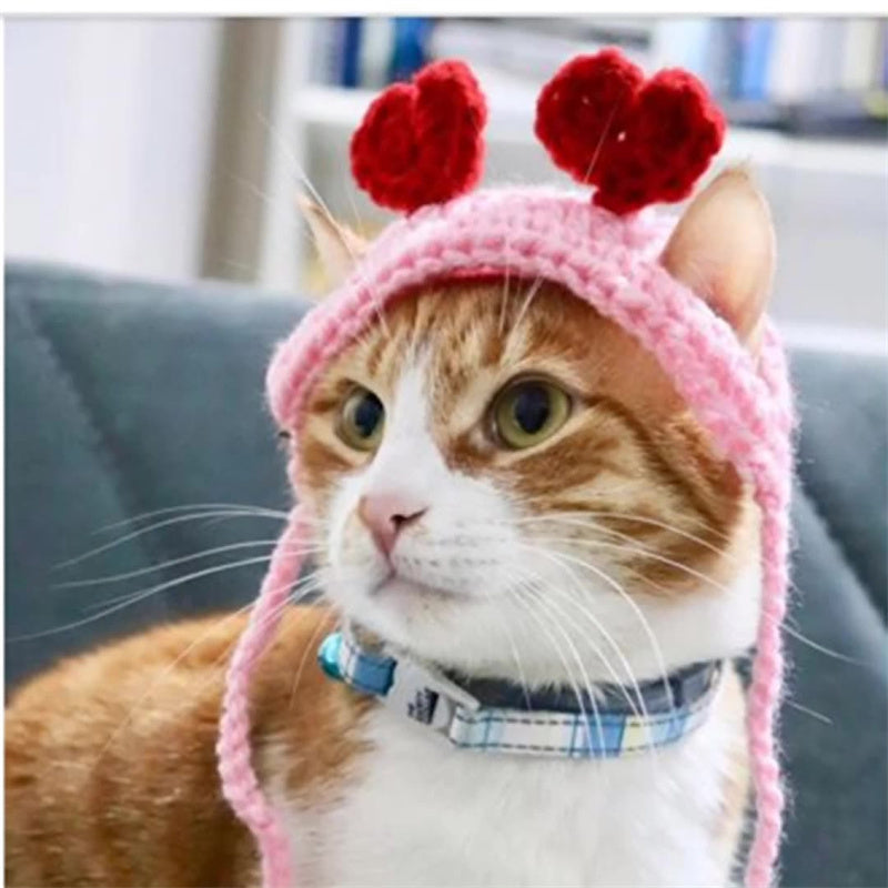 KFX-5892541 Hand-Woven Wool Cat Head Cover for Autumn Parties