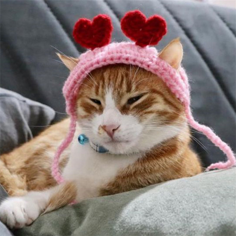 KFX-5892541 Hand-Woven Wool Cat Head Cover for Autumn Parties