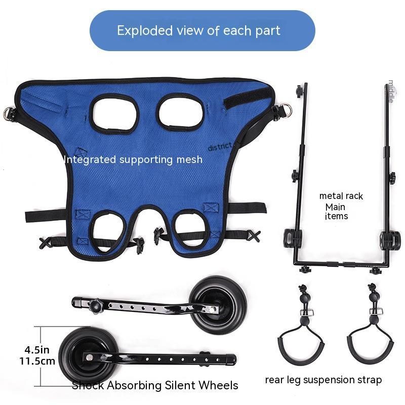 KFX-5893181 Blue Aluminum Alloy Pet Wheelchair for Disabled Dogs