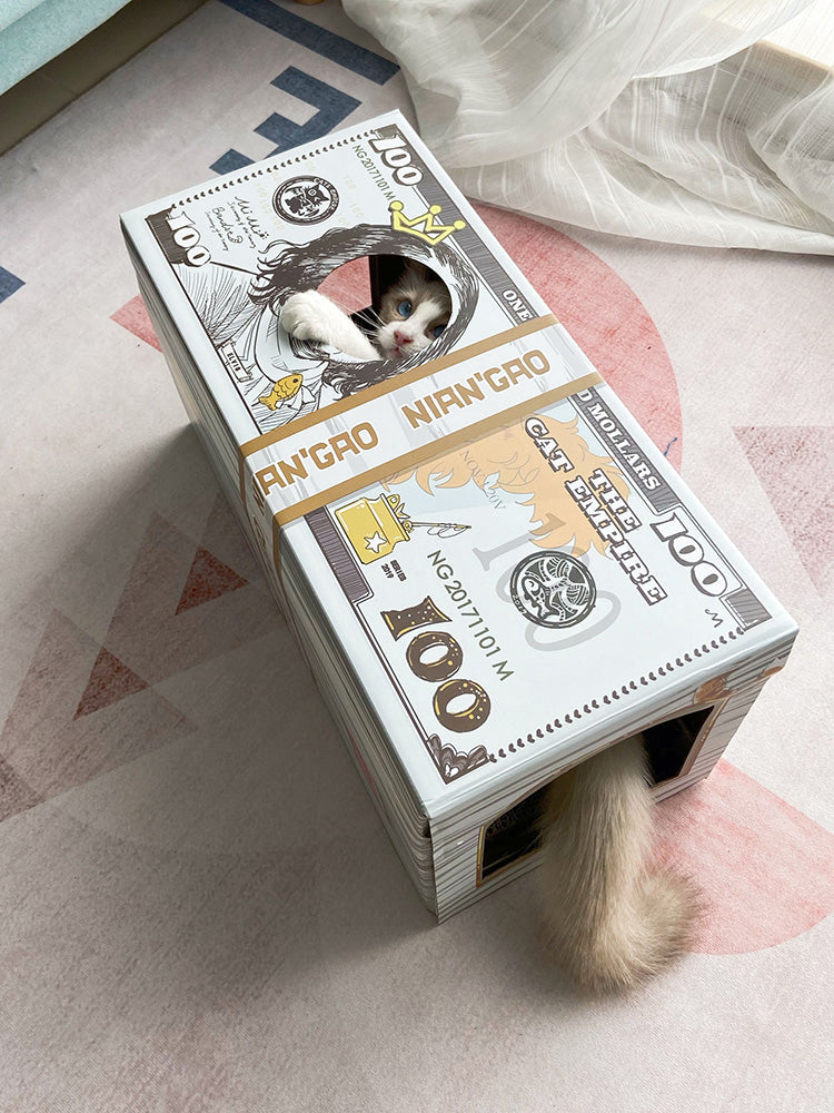 KFX-5893693 Corrugated Paper Cat Scratching Board with Nest Design for Relaxation and Play