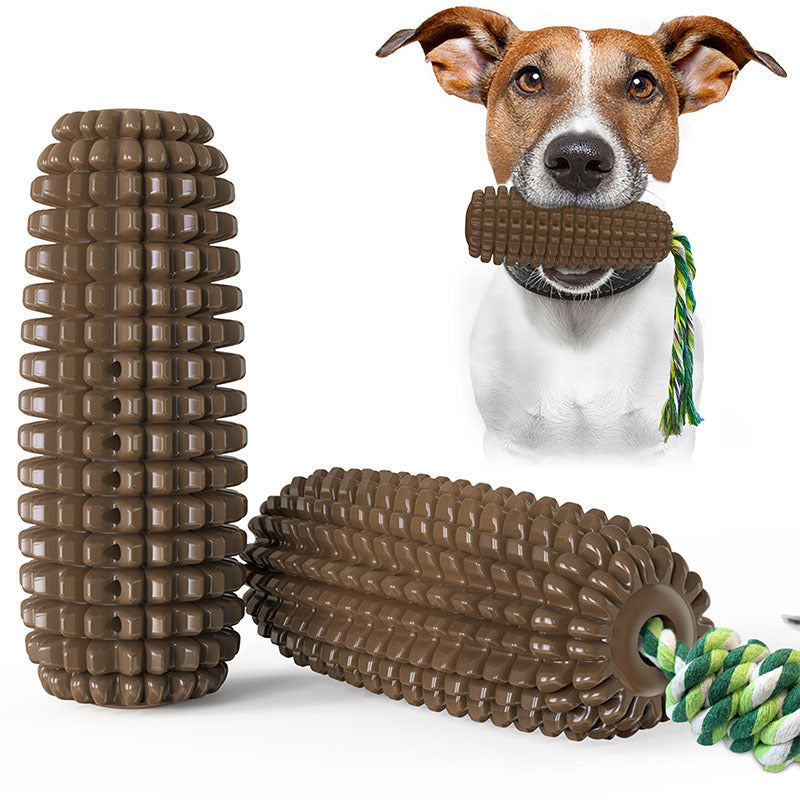 KFX-5894333 Floating Water Dog Toothbrush with Suction Cup and Sound Features - Durable TPR Corn Design