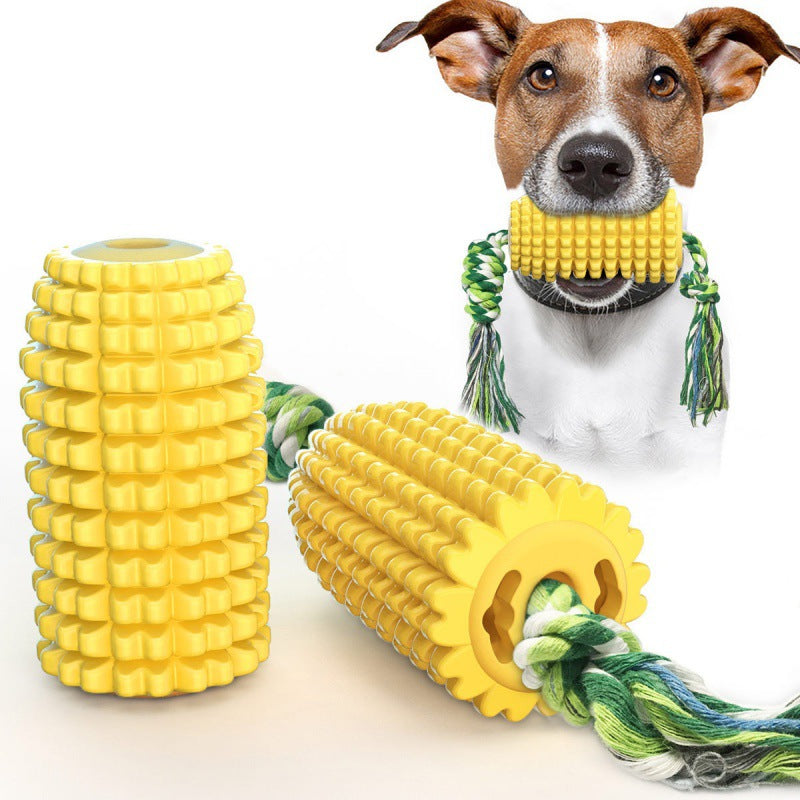 KFX-5894333 Floating Water Dog Toothbrush with Suction Cup and Sound Features - Durable TPR Corn Design